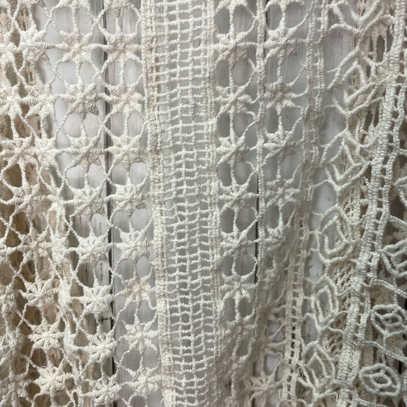 It's Our Time Ivory Crochet Vest with Fringe size XS - Picture 7 of 9